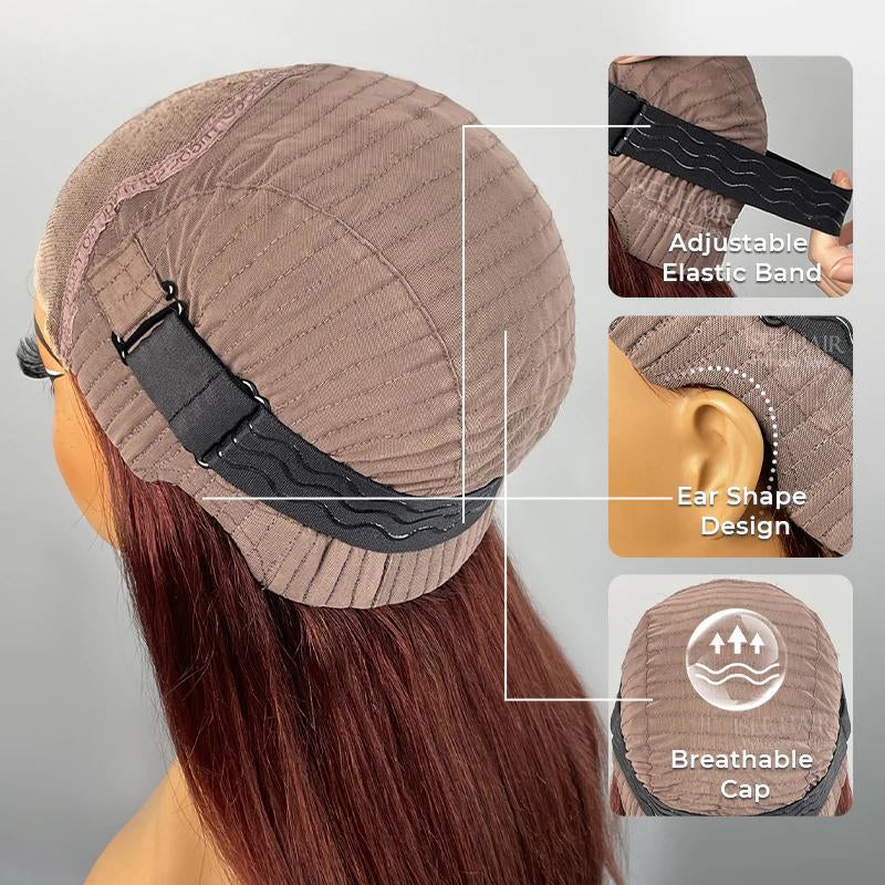 【Zakaiyah B.】ISEE Wear Go Kinky Curly Reddish Brown Color Glueless Human Hair 6*4 Lace Closure Wig Beginner Friendly Gifts for Girlfriend/Wife/Family #Tiktokshopbacktoschool#Iseehairbeauty#Fallfreshness Outdoorfun