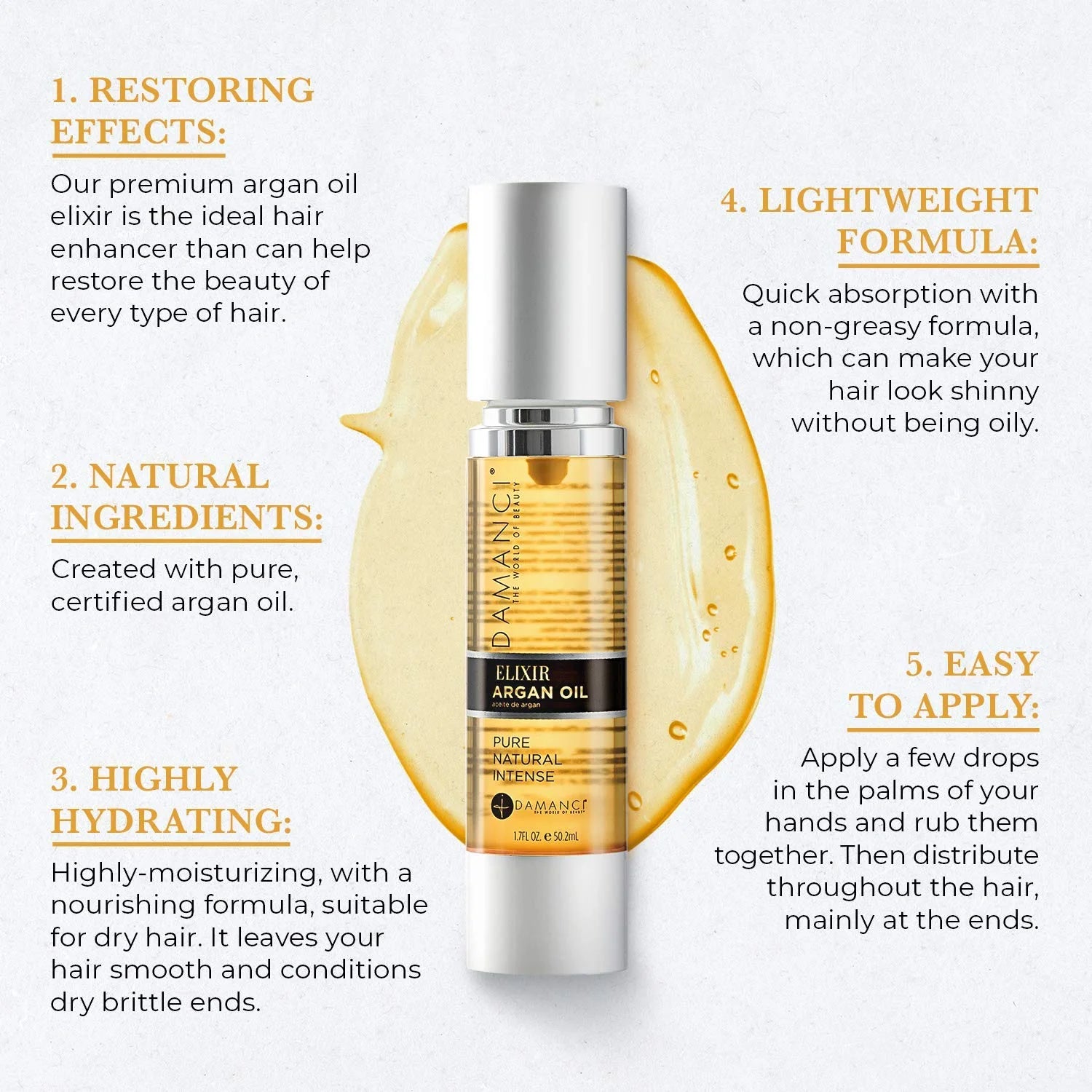 Damanci, Elixir Argan Oil (Liquid Gold)