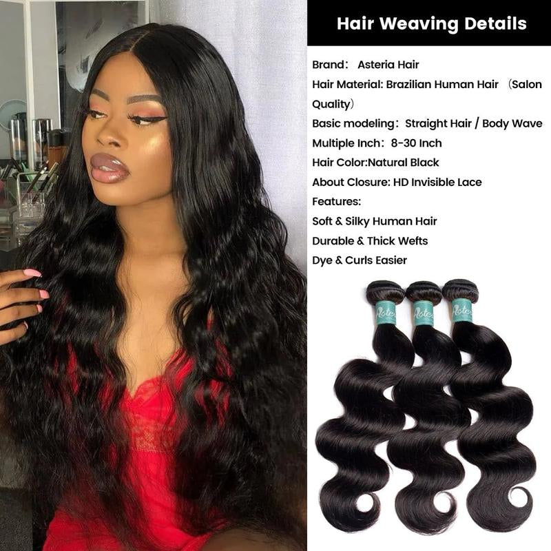Asteria Hair Brazilian Virgin Hair Extension Straight Human Hair Weave Bundles Natural Black Vacation Hair