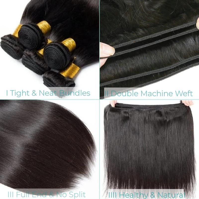 Asteria Hair Brazilian Virgin Hair Extension Straight Human Hair Weave Bundles Natural Black Vacation Hair