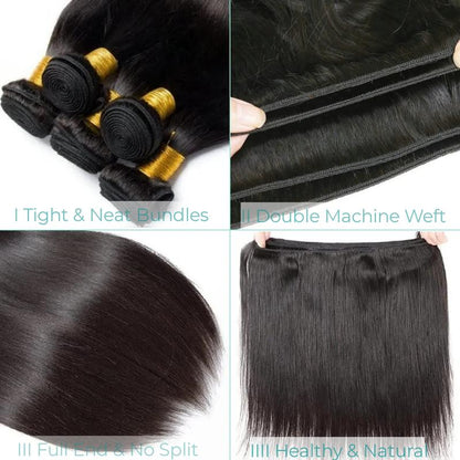 Asteria Hair Brazilian Virgin Hair Extension Straight Human Hair Weave Bundles Natural Black Vacation Hair